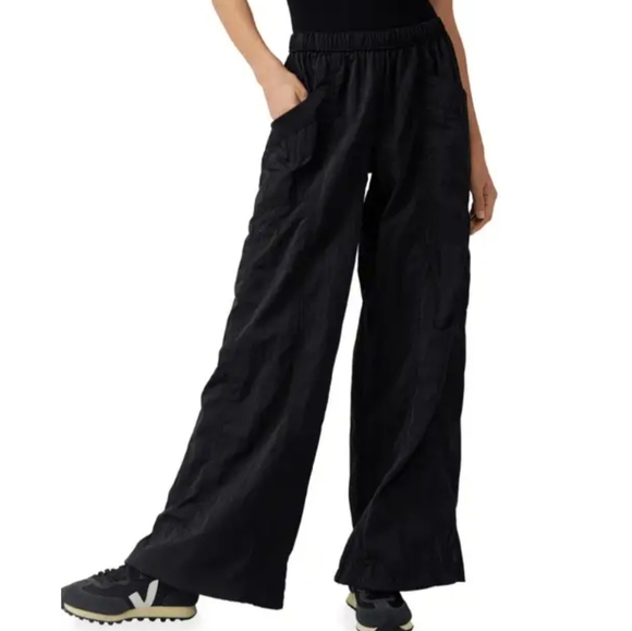 Free People Movement Black Off‎ The Record Wide Leg Pants Brand New XL - Picture 1 of 10